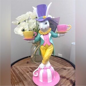 Tophat and Tail Easter Bunny Mad Hatter Candle Holder